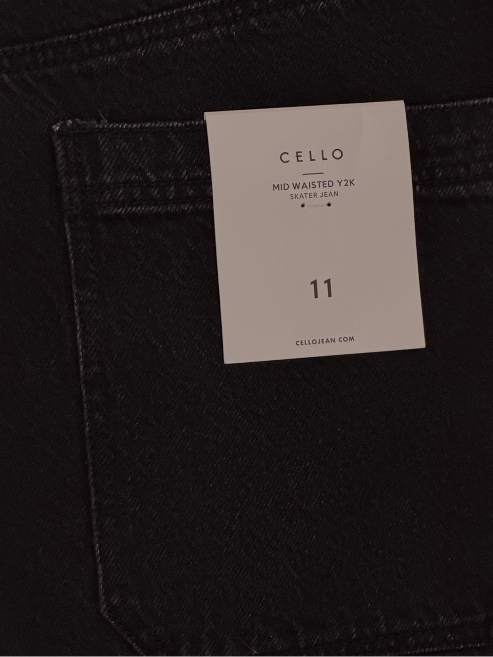 Cello Wide Leg Skater Jeans Women’s Size 11 Black Ombre Wide Belt Loops New - Picture 12 of 16